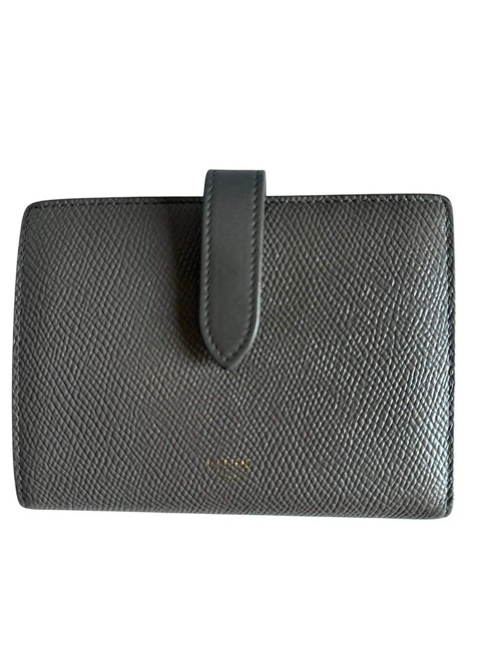 Celine Medium Strap Wallet Pebble Grained Calfskin Leather Wallet Box Dust Bag - Picture 2 of 13